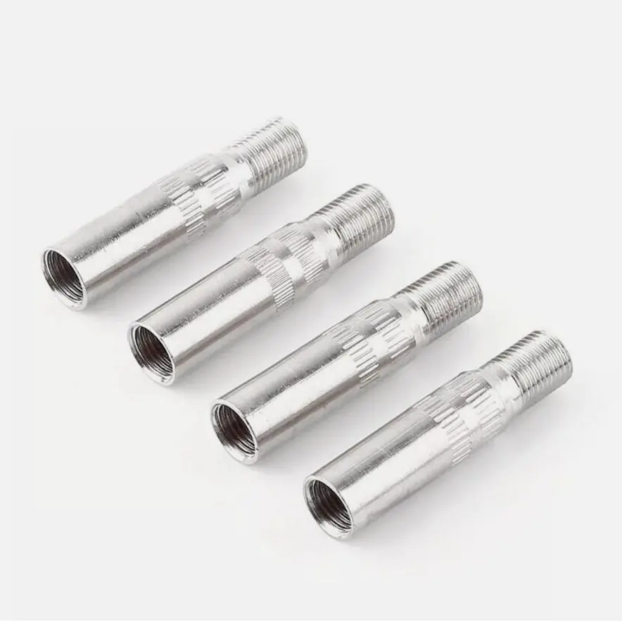 4PCS Chrome Tyre Wheel Valve Extension Extender Caps Stem For Car Truck Van Scooter Front Wheel Inflatable Extension Air Valve
