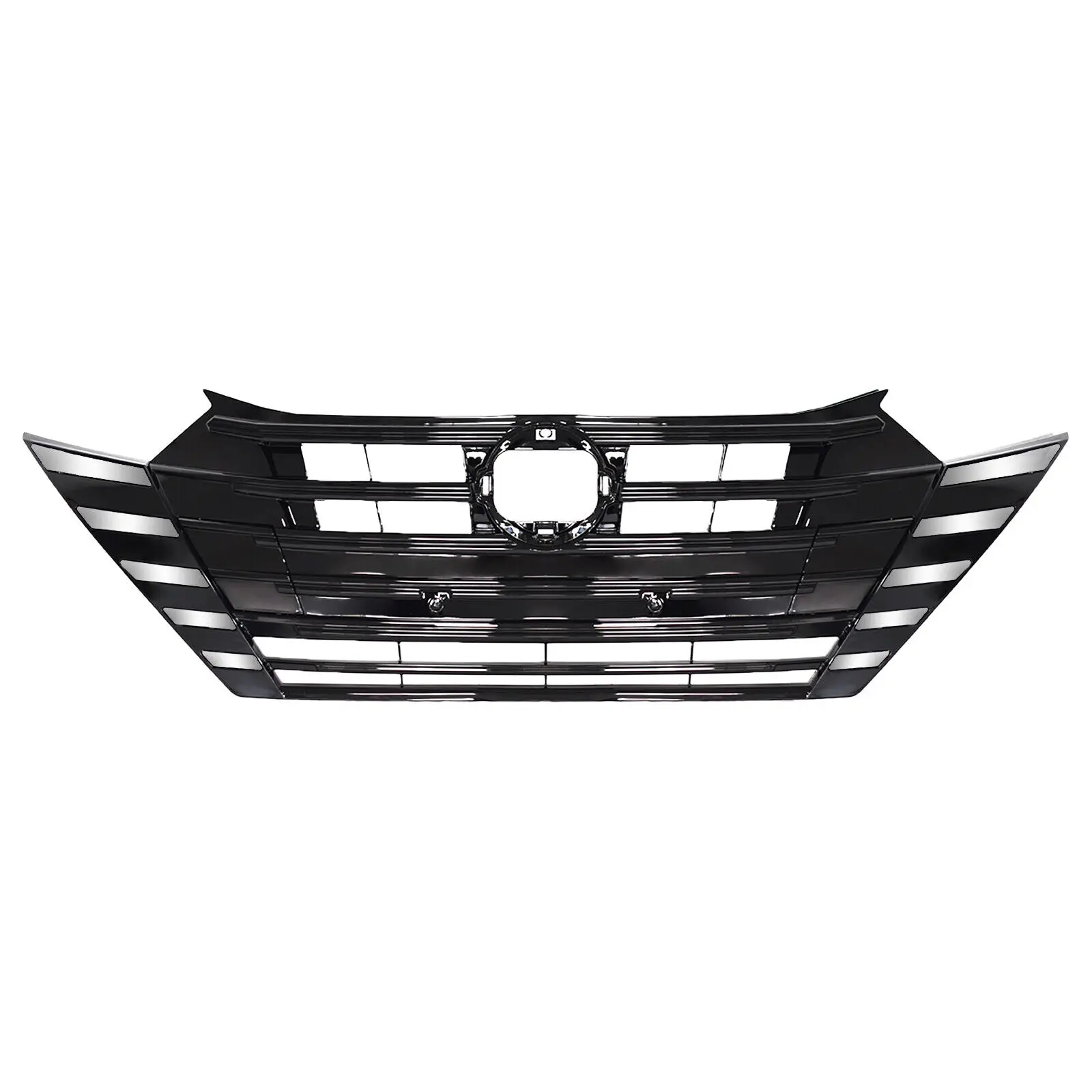 Car Front Bumper Upper Grill Replace Glossy Black For Nissan Versa 2023 2024 2025 Front Upper Bumper Grille Assembly W/O Emlbem