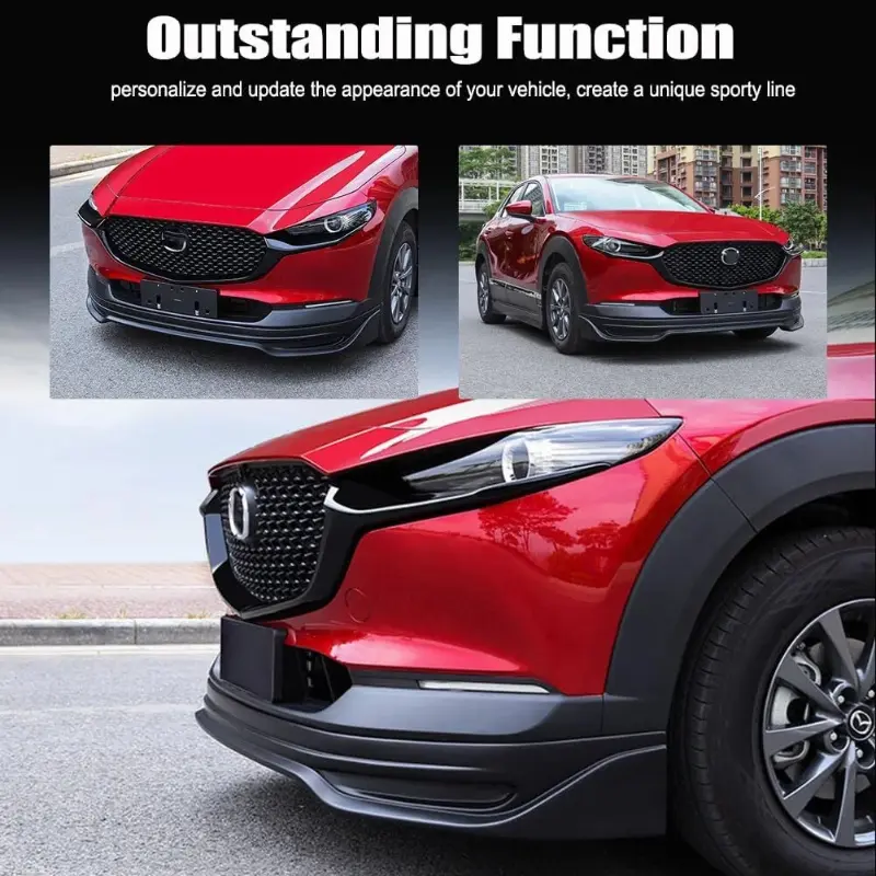 Car Front Grille And Front Grille Molding Trim For Mazda CX-30 2020-2023 Gloss Black Front Bumper Grill Front Mesh upper Grille