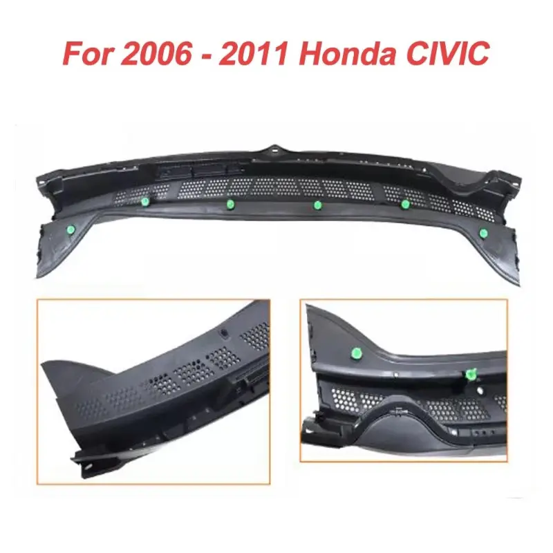 For Honda Civic 2006~2011 Windshield Cowl Vent Panel Wiper Cowl Grille Vent Cover Panel Hood Assembly Replacement 74200SNAA00