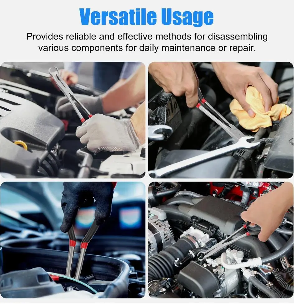 11 inch Electrical Disconnect Long Spark Plug Removal Pliers Removal Pliers Versatile Long Handle For Motorcycle Car Connectors