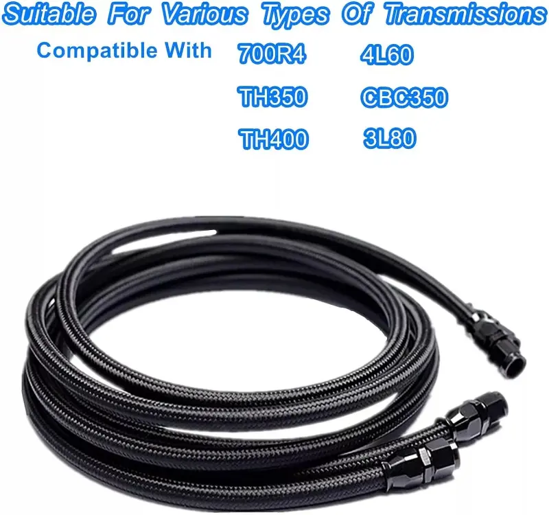 Car Radiator Coolant Water Hose Pipe Kit 6AN PTFE Transmission Cooler Line Set Durability 7ft For 4L60 700R4 TH350 TH400 CBC350