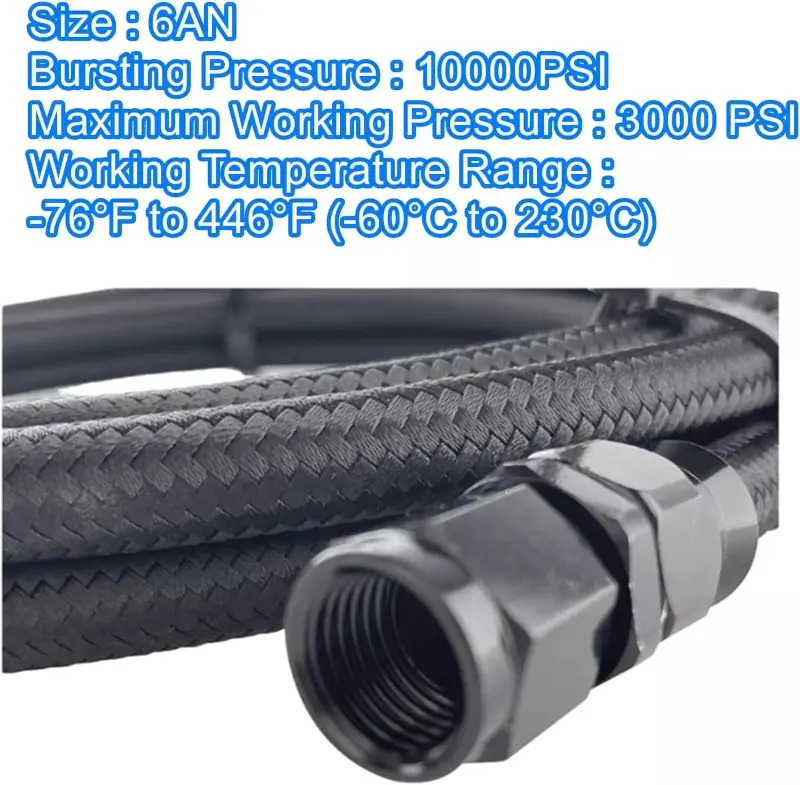 Car Radiator Coolant Water Hose Pipe Kit 6AN PTFE Transmission Cooler Line Set Durability 7ft For 4L60 700R4 TH350 TH400 CBC350