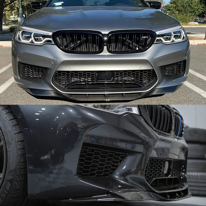 GTS Style For BMW 5 Series M5 F90 LCI 2018~2020 Carbon Fiber Front Lip Spoiler Bumper Shovel Lower Lip Splitter Modification Kit