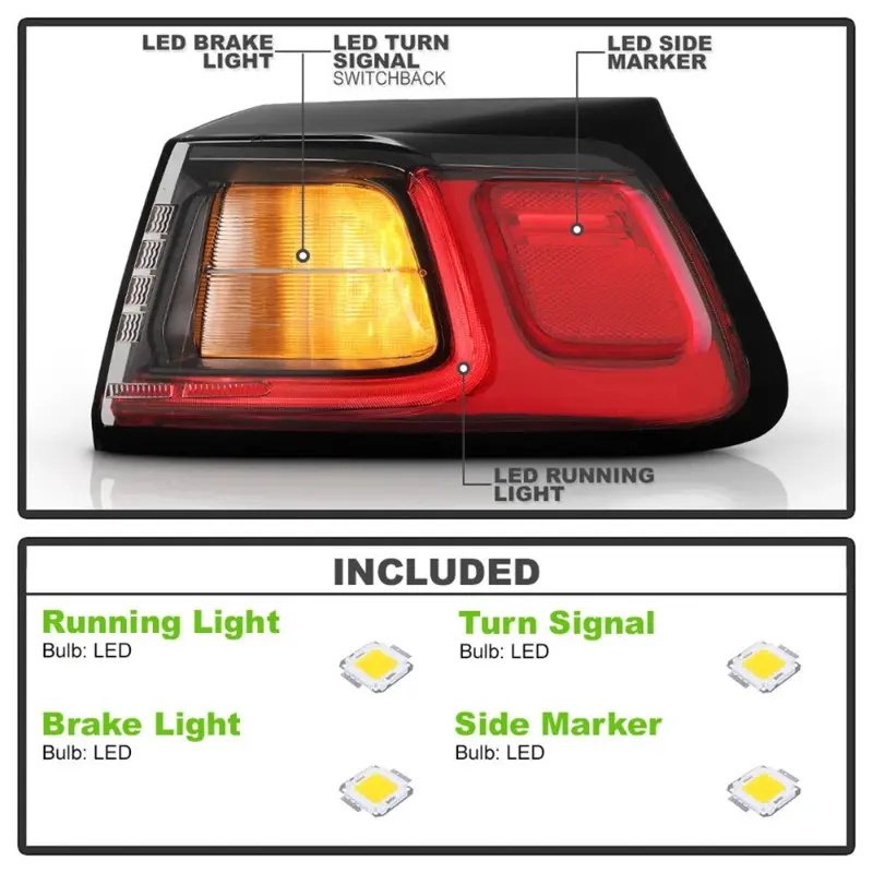 Car Tail Light Rear Lamp Taillights Assembly Replace For Jeep Cherokee 2019~2023 Outer LED Tail Light Brake Lamp Left Right Side
