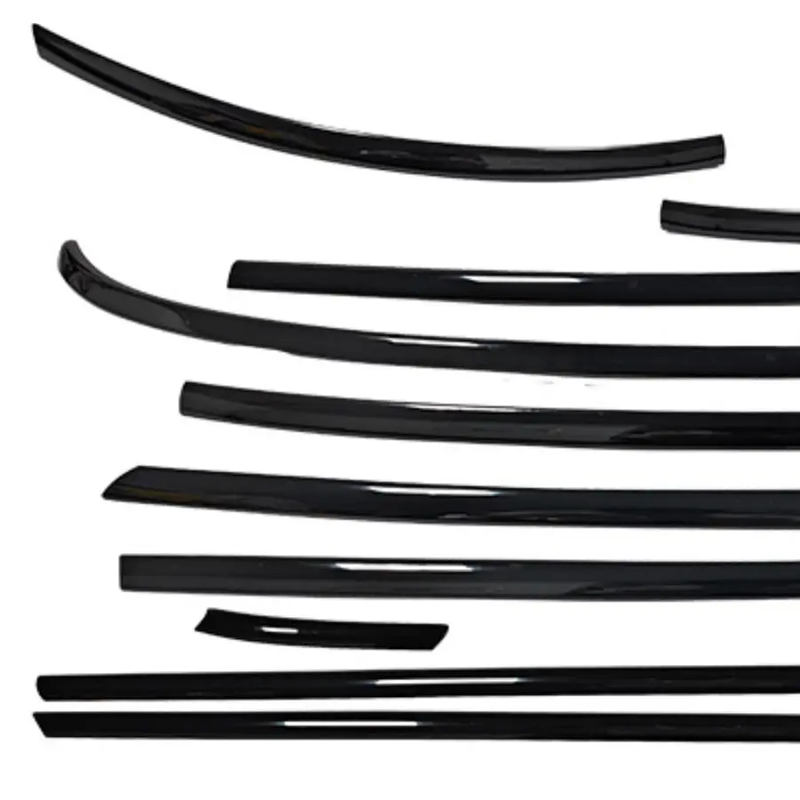 11PCS/Set Car Decoraton Strip Solid For MINI Cooper Coupe R58 2012 2013 2014 2015 Gloss Black Stainless Car Window Trim Strip