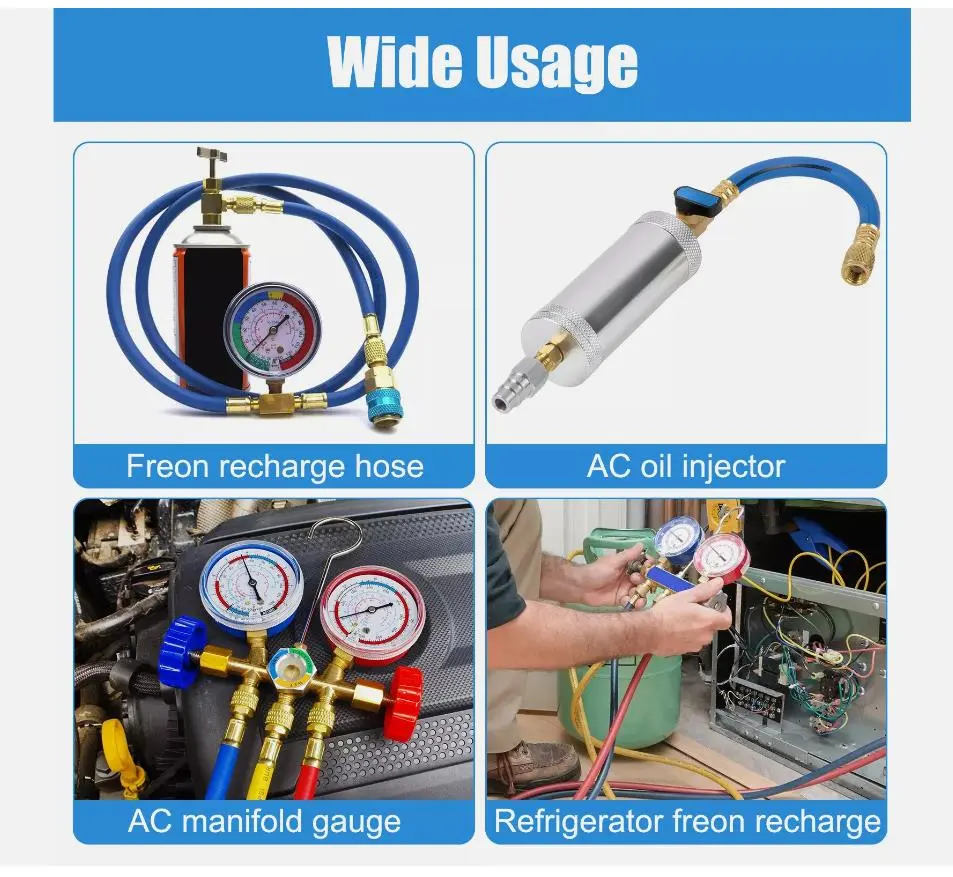 R1234YF to R134A  Adapter kit Quick Couplers High Low Side Conversion Air Conditioning Refrigerant Adjustable AC Manifold Gauge