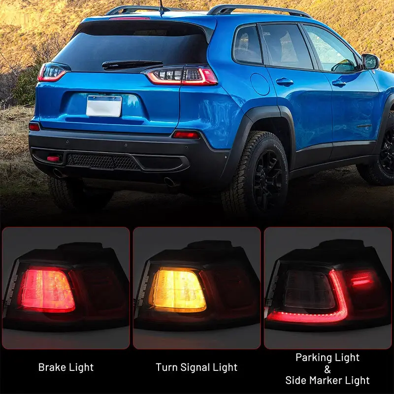 Car Tail Light Rear Lamp Taillights Assembly Replace For Jeep Cherokee 2019~2023 Outer LED Tail Light Brake Lamp Left Right Side