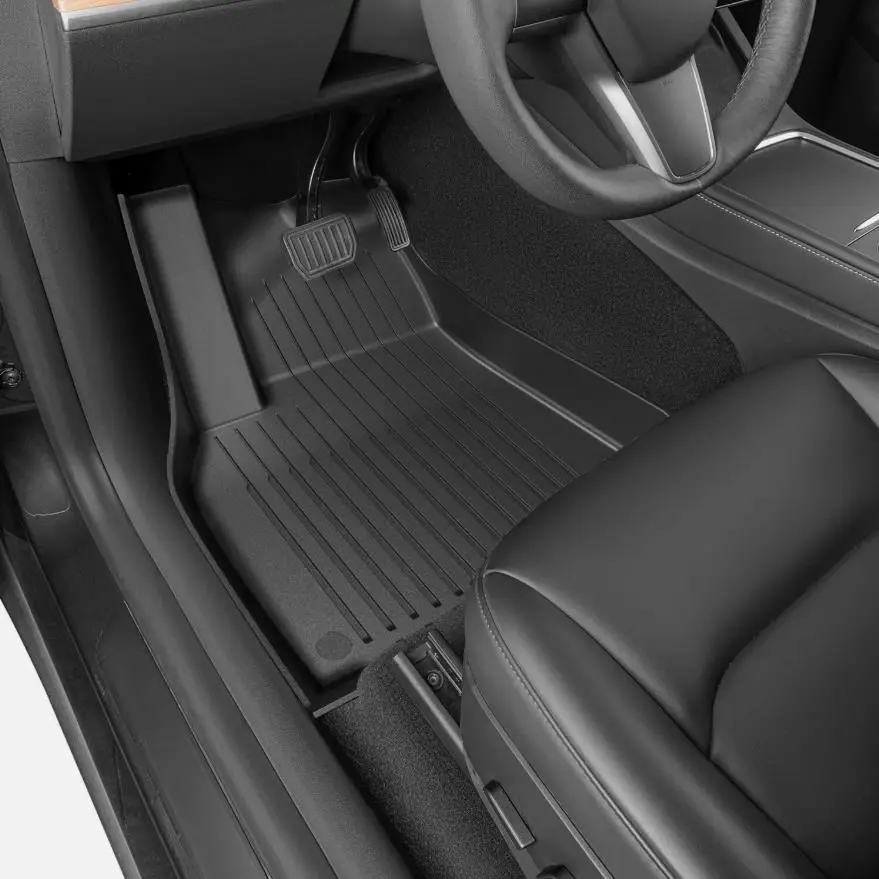 6PCS All-Weather TPE Car Floor Mats For Tesla Model Y 2021~2024 Luggage Mat Set Four Seasons Waterproof Anti-slip Trunk Mat