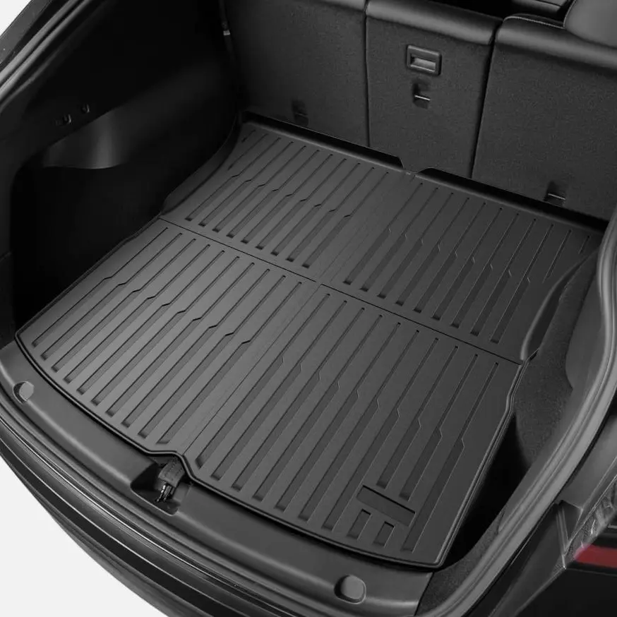 6PCS All-Weather TPE Car Floor Mats For Tesla Model Y 2021~2024 Luggage Mat Set Four Seasons Waterproof Anti-slip Trunk Mat