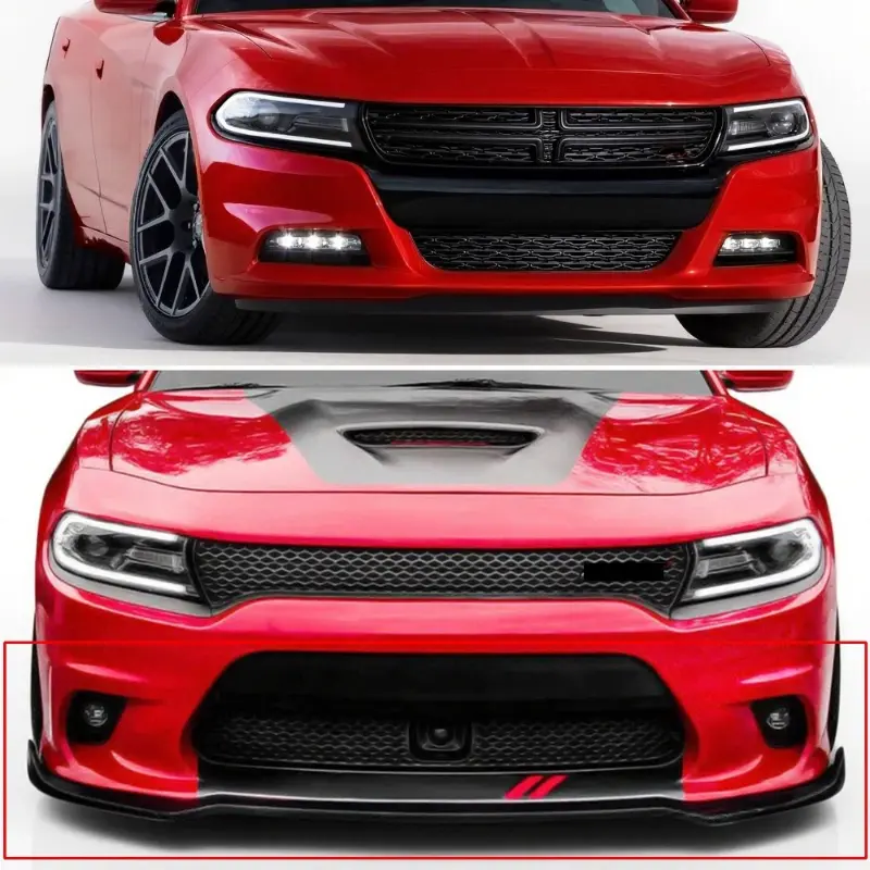 Carbon Fiber Car Front Bumper Splitter Lip Spoiler Body For Dodge Charger 2015~2021 SRT-Style Front Bumper Lip Splitter Spoiler