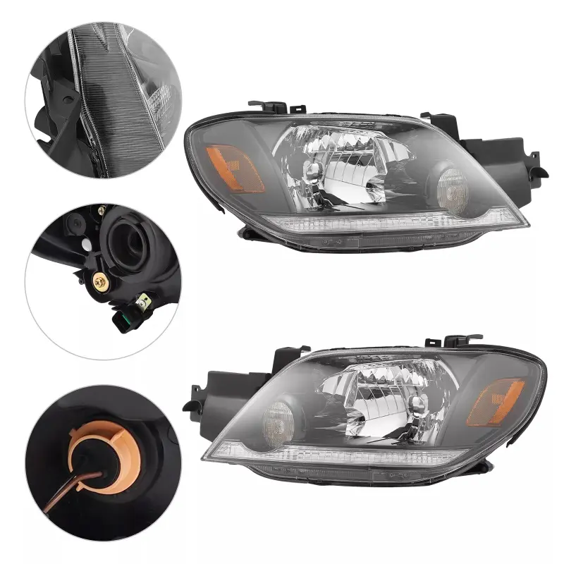 LED Halogen Headlight Right Left Assembly Replacement For Mitsubishi Outlander LS/XLS 2003~2006 Head Light Head Lamp No Bulus