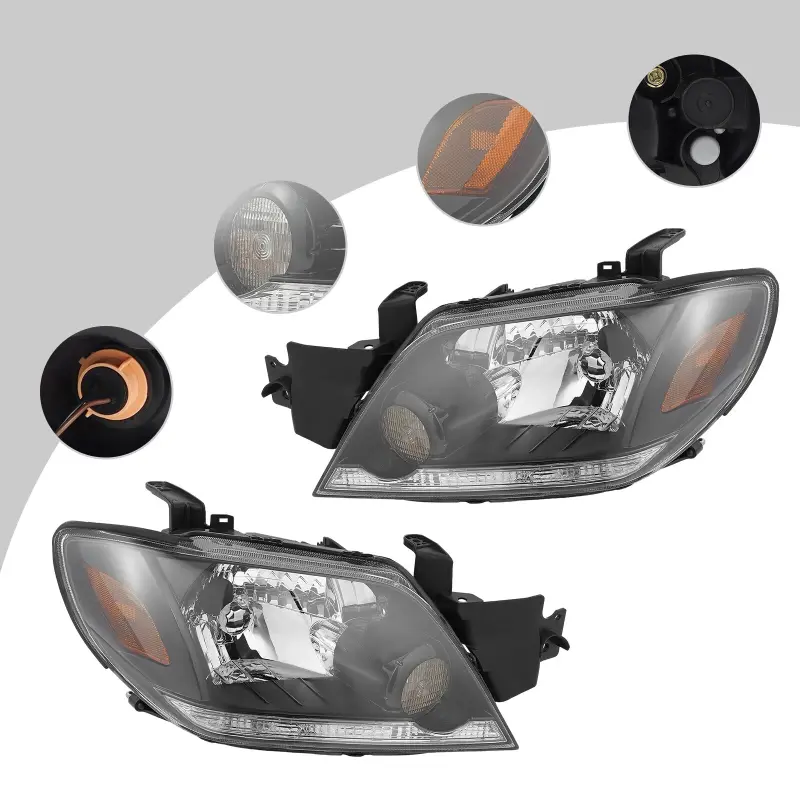 LED Halogen Headlight Right Left Assembly Replacement For Mitsubishi Outlander LS/XLS 2003~2006 Head Light Head Lamp No Bulus