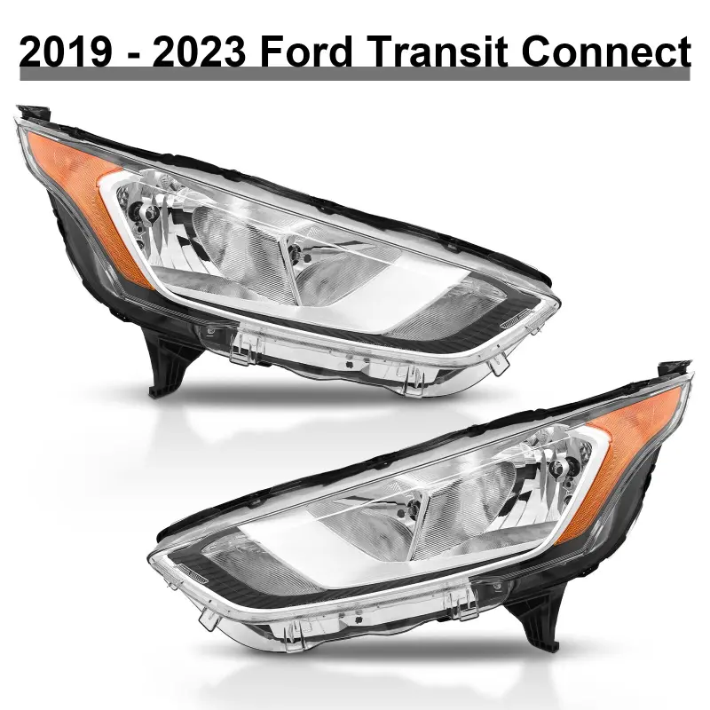 Car LED Head Light Left Right Halogen Headlights With Bulbs For Ford Transit Connect XL XLT 2019~2024 Car Headlight Signal Lamp