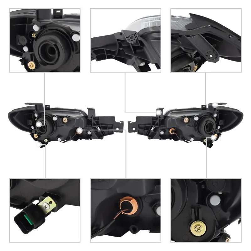 LED Halogen Headlight Right Left Assembly Replacement For Mitsubishi Outlander LS/XLS 2003~2006 Head Light Head Lamp No Bulus