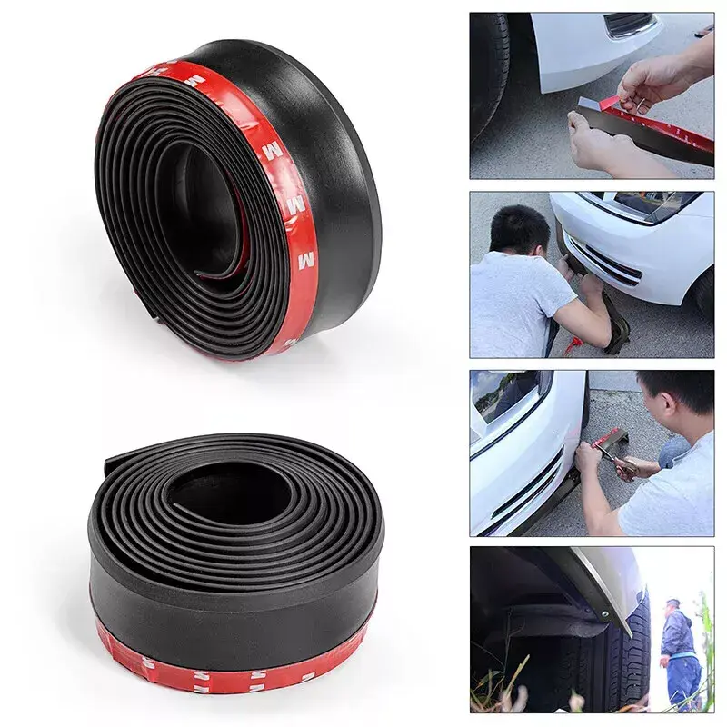 Universal Car Front Bumper Anti-collision Rubber Strip 2.5M Bumper Protector Bumper Lip Strip Car Side Skirt Scratch-resistant