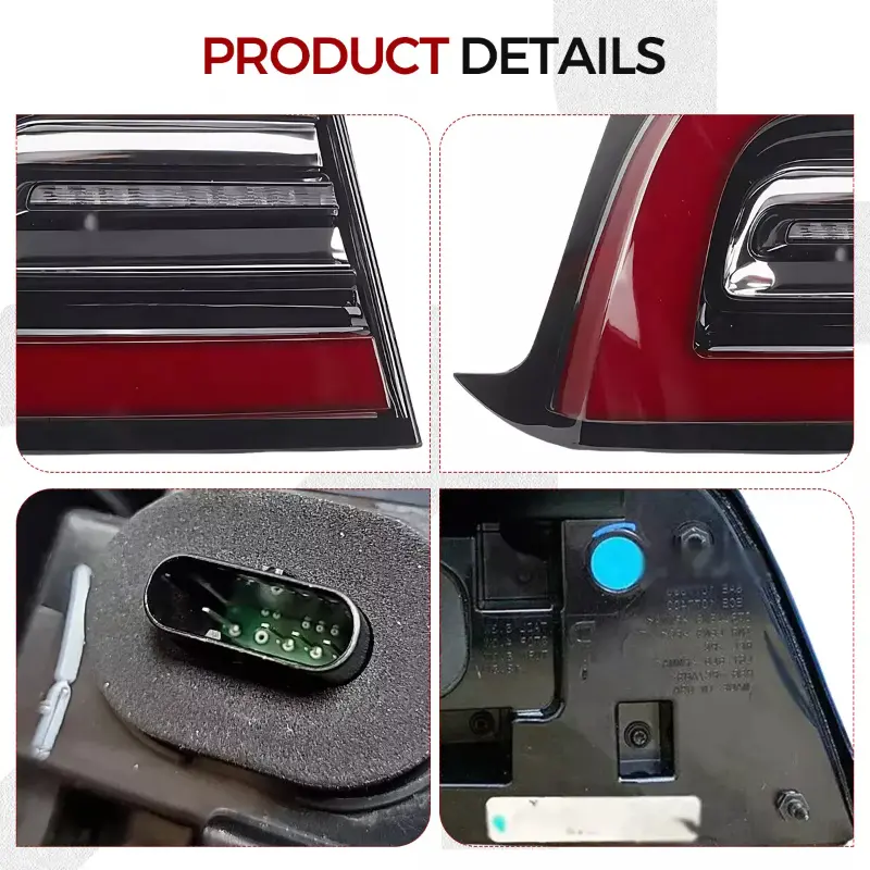 LED Tail Lights 4Pins For Model 3 Model Y 2017~2023 Outer Taillight Rear Brake Lamp Left +Right Side Rear Lamp Turn Signal Light