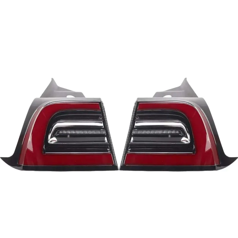LED Tail Lights 4Pins For Model 3 Model Y 2017~2023 Outer Taillight Rear Brake Lamp Left +Right Side Rear Lamp Turn Signal Light