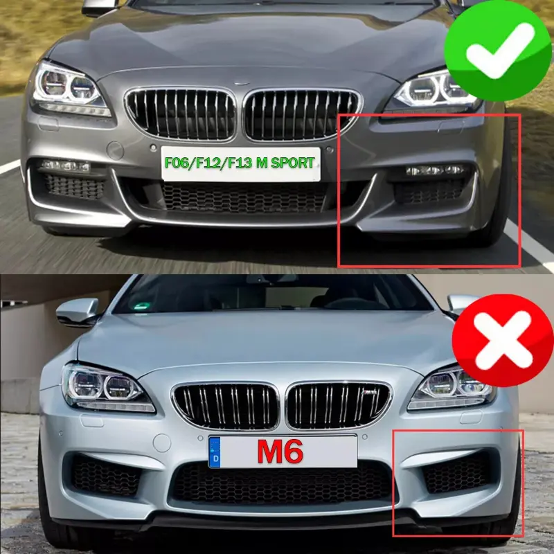 Carbon Fiber Black Front Bumper Lip For BMW 6-Series F06 F12 F13 M Sport 650i 2012~2019 Car Front Bumper Lip Splitter Spoiler