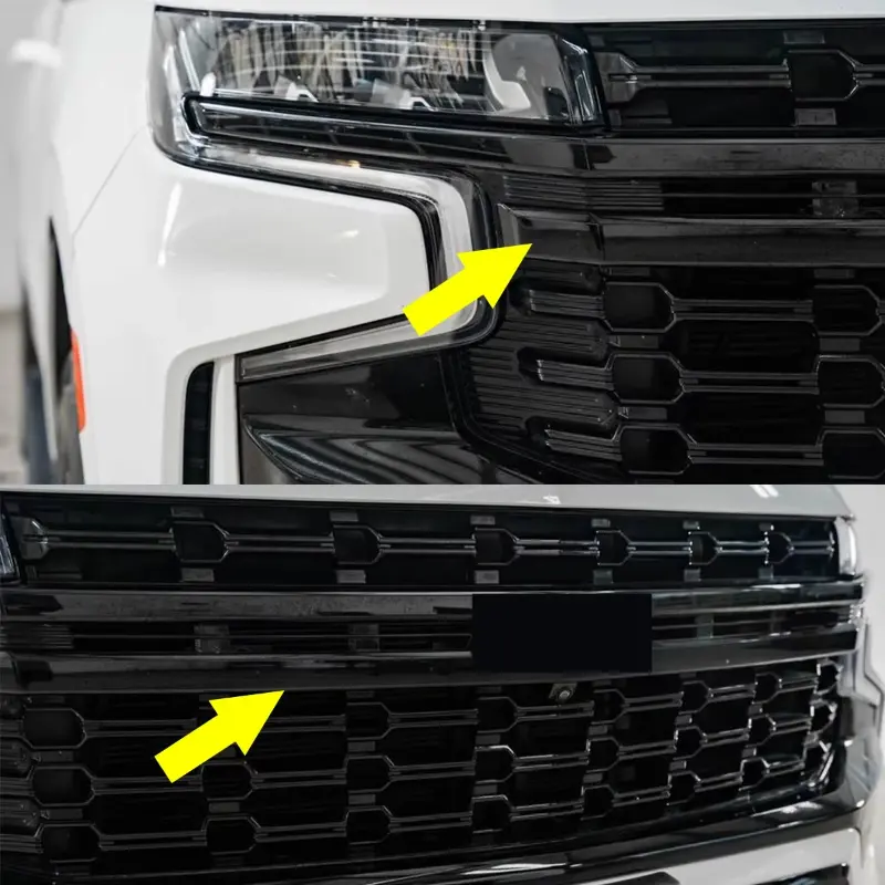 Glossy Black Car Front Upper Grille Molding Trim For Chevrolet Tahoe/Suburban 2021~2024 Front Bumper Grille Surround Body Kit