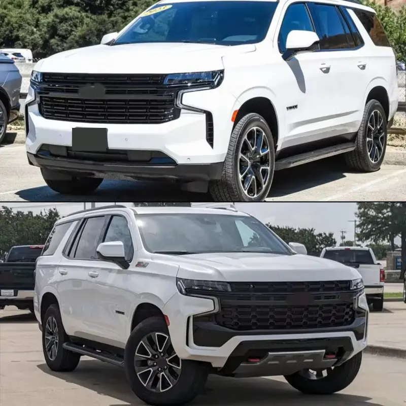 Glossy Black Car Front Upper Grille Molding Trim For Chevrolet Tahoe/Suburban 2021~2024 Front Bumper Grille Surround Body Kit