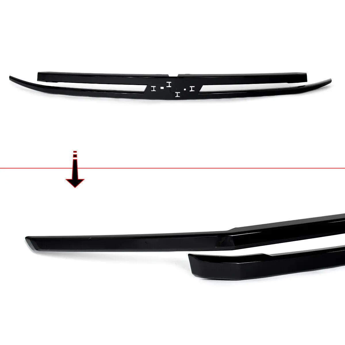 Glossy Black Car Front Upper Grille Molding Trim For Chevrolet Tahoe/Suburban 2021~2024 Front Bumper Grille Surround Body Kit