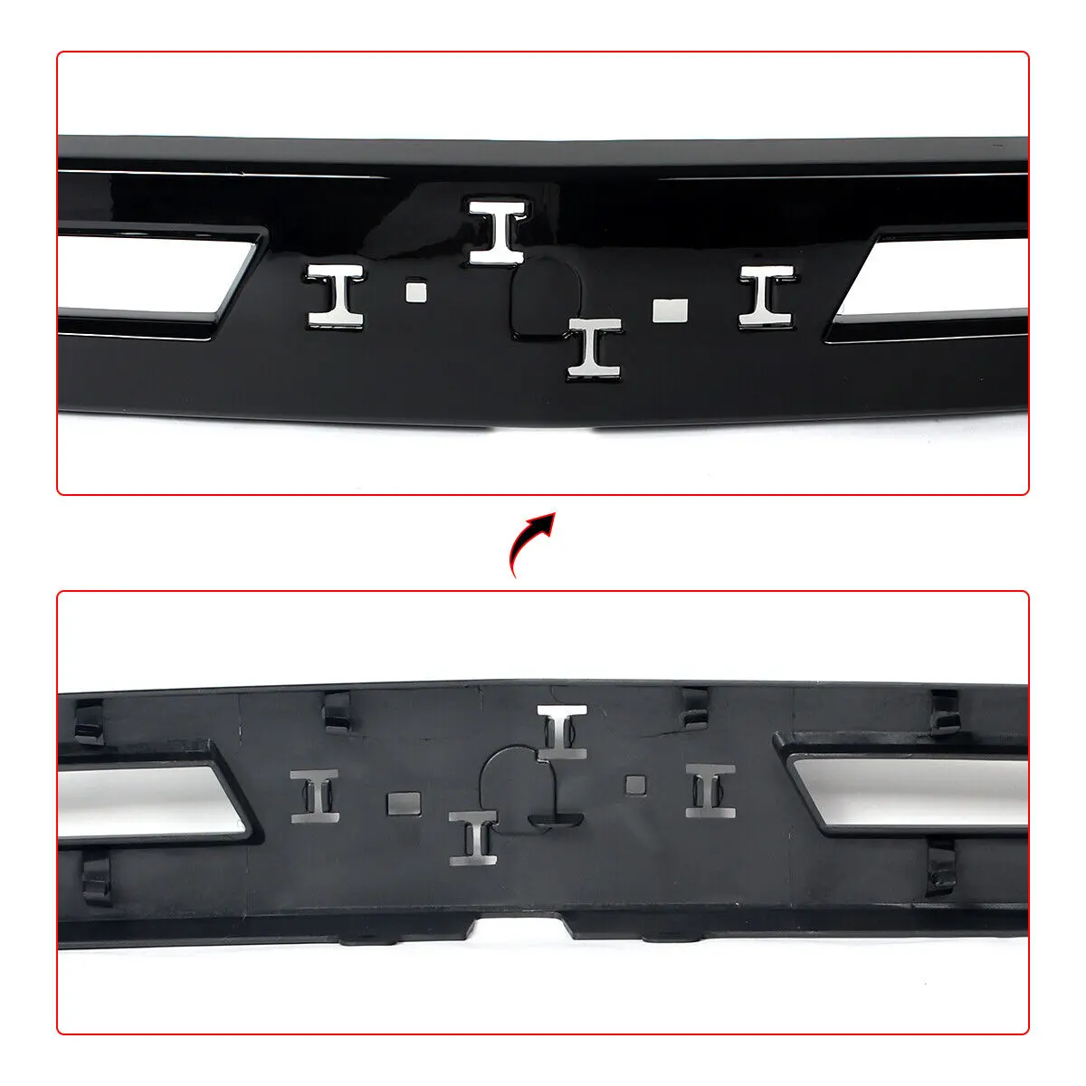 Glossy Black Car Front Upper Grille Molding Trim For Chevrolet Tahoe/Suburban 2021~2024 Front Bumper Grille Surround Body Kit