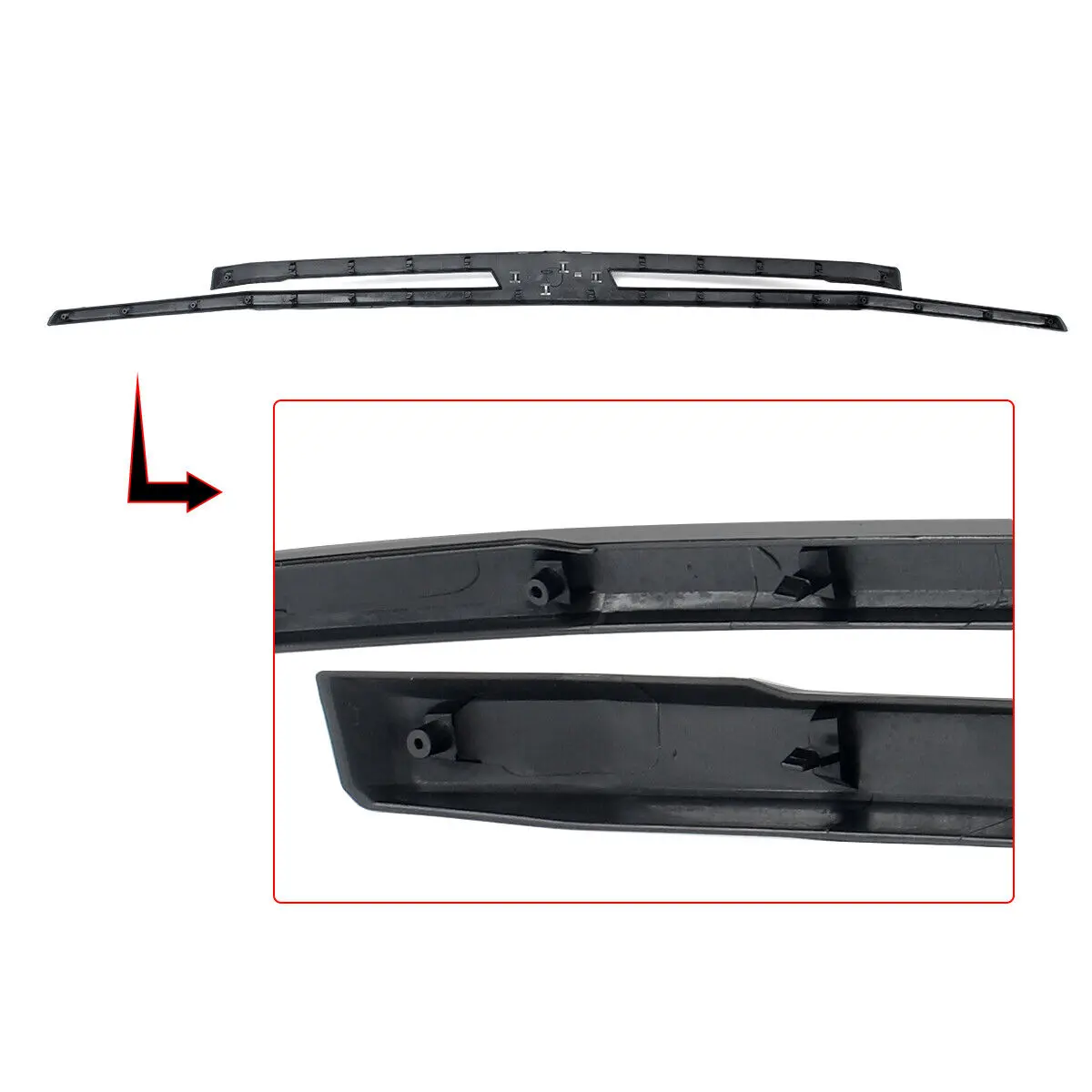 Glossy Black Car Front Upper Grille Molding Trim For Chevrolet Tahoe/Suburban 2021~2024 Front Bumper Grille Surround Body Kit