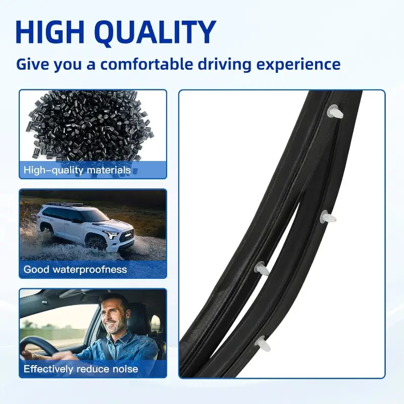 Front Left Door Weather Strip Seal Driver Side Rubber For Honda Accord Sedan 2003~2007 Car Seal Strip Waterproof Highly Sealed