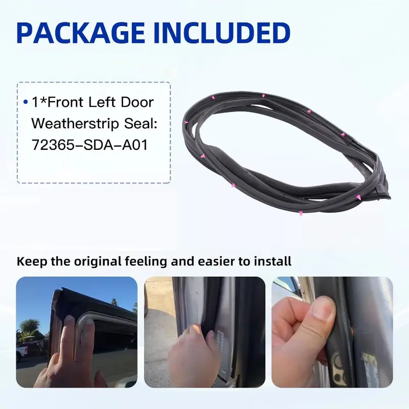 Front Left Door Weather Strip Seal Driver Side Rubber For Honda Accord Sedan 2003~2007 Car Seal Strip Waterproof Highly Sealed