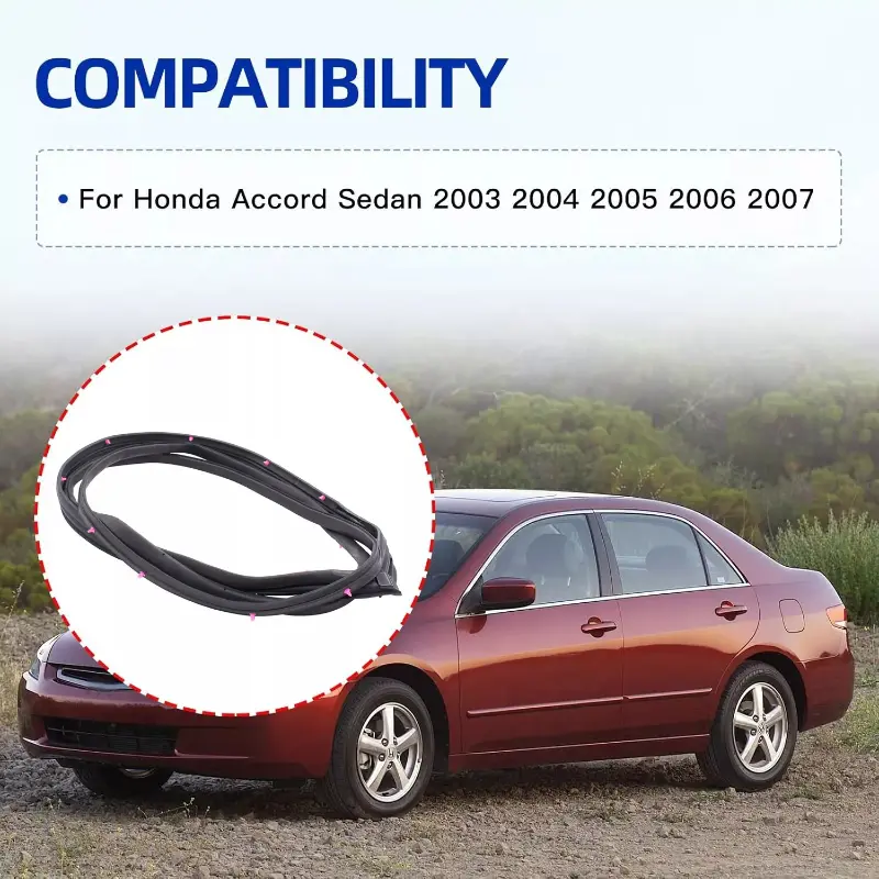 Front Left Door Weather Strip Seal Driver Side Rubber For Honda Accord Sedan 2003~2007 Car Seal Strip Waterproof Highly Sealed