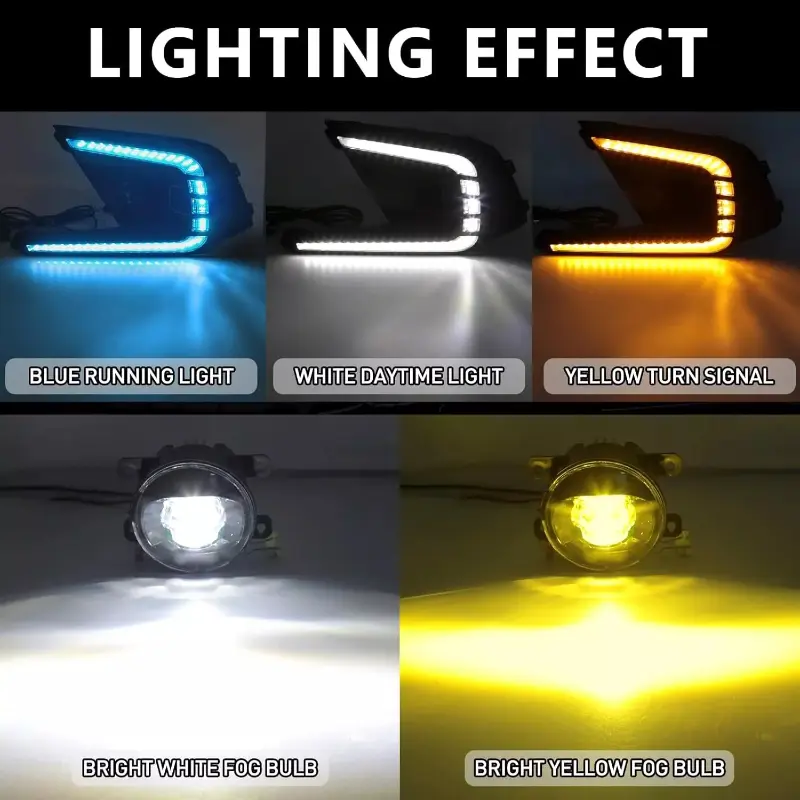 3 Color Light Variations Car DRL And Cover Kits For Honda Civic 2022 2023 2024 Sedan Hatchback Driving LED DRL & Fog Lights Kit