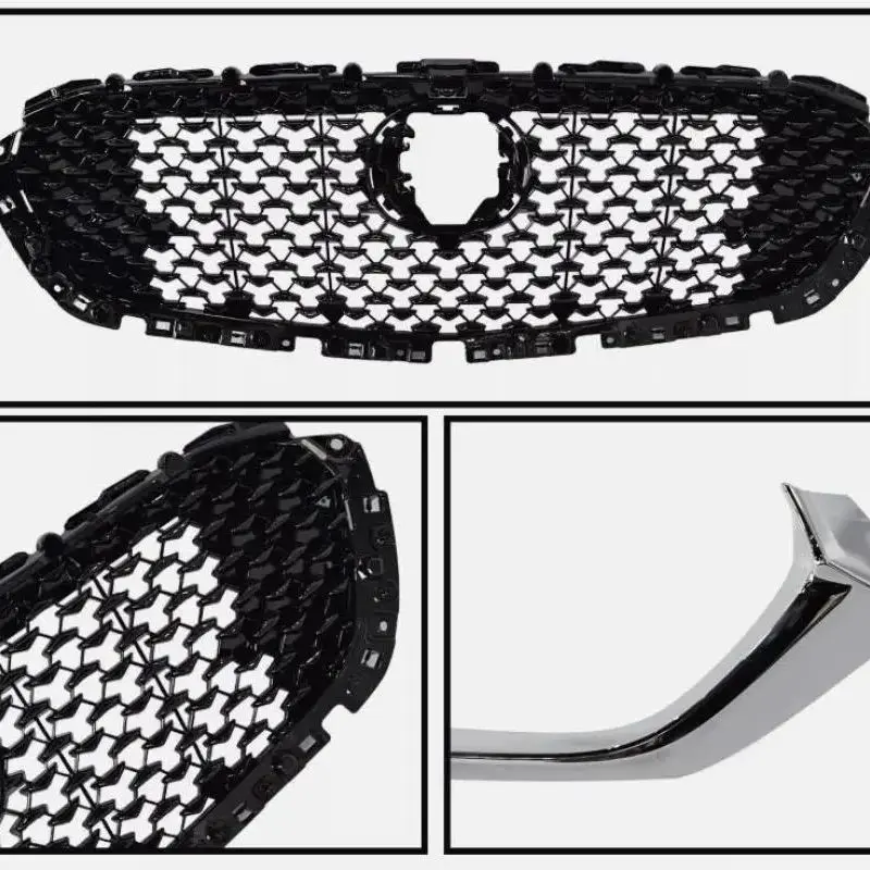 Front Bumper Grill Front Mesh upper Grille For Mazda CX-30 2020 2021 2022 2023 Front Grille Assembly With Chrome Molding Trim