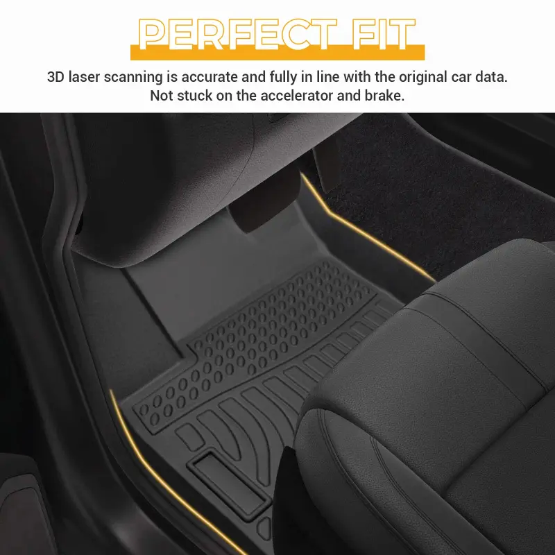 TPE Floor Mats Liner Carpets For Volkswagen Atlas Bucket 2018~2024 6 Seats All Weather Protection Cargo Liner 3D Floor mats Set
