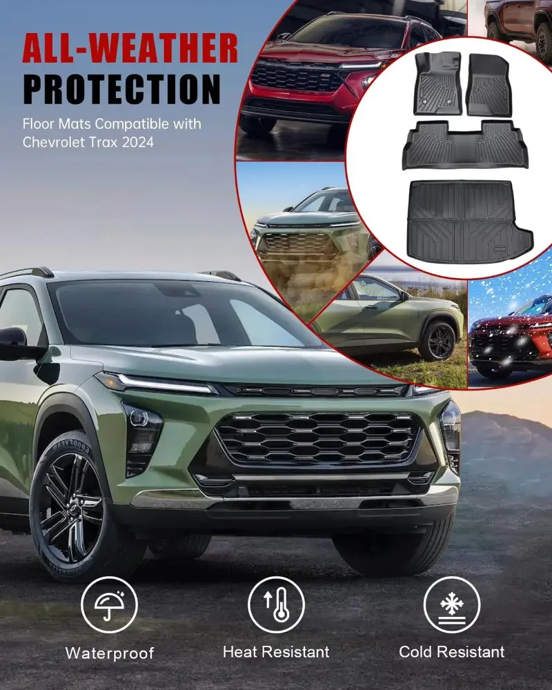 Car Floor Mats Cargo Liner TPE Rear Trunk Mat Set For Chevrolet Trax 2024 2025 All Weather Liners Protection non-slip Waterproof