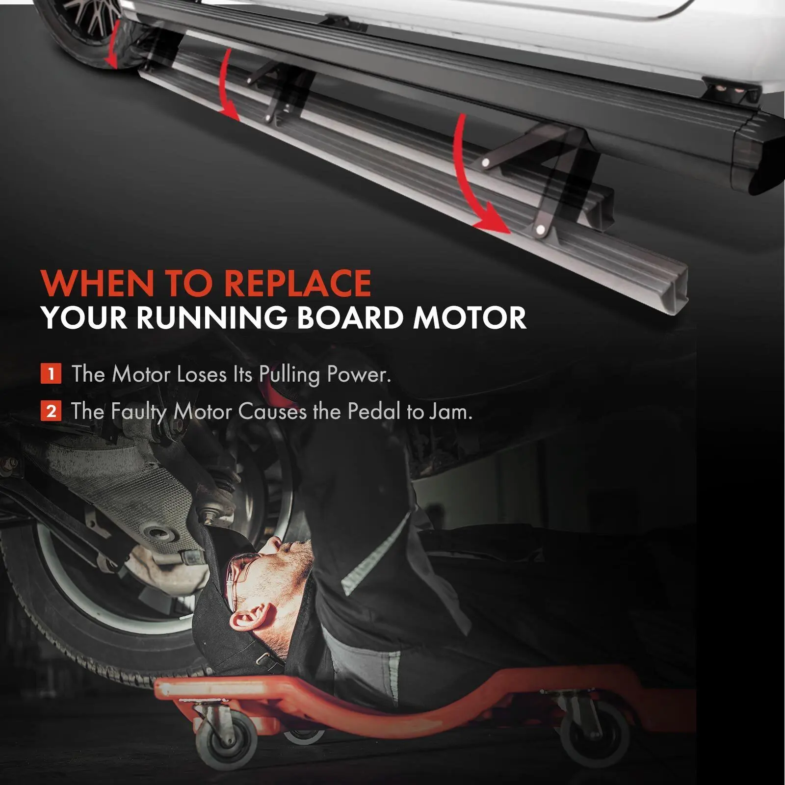 Car AP03 Right Running Board Motor Drive For Ford Expedition Lincoln Navigator 2018~2024 JL1Z16A506D With 131.6 inch Wheelbase