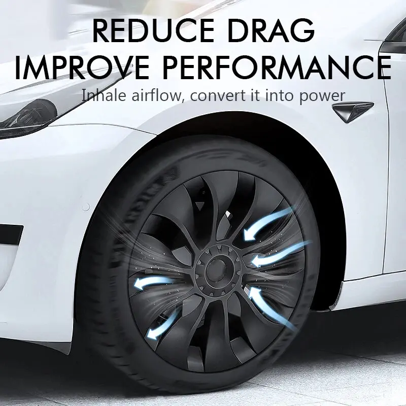 4PCS HubCap Performance Wheel Cap Automobile Full Rim Cover For Tesla Model 3 2018~2023 18" Storm Style Wheel Cover Accessories