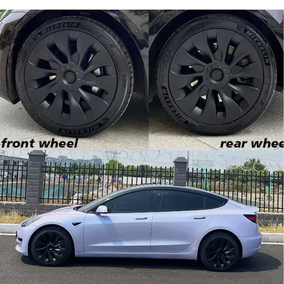 4PCS HubCap Performance Wheel Cap Automobile Full Rim Cover For Tesla Model 3 2018~2023 18" Storm Style Wheel Cover Accessories