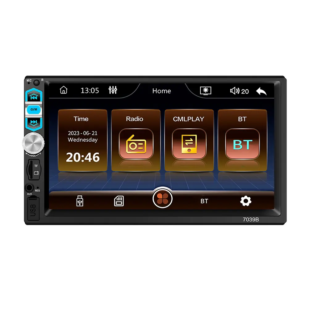 Universal Car Radio Stereo 7inch HD Touch Screen Multimedia Player BT Autoaudio FM Autoaudio FM Receiver Car reversing camera