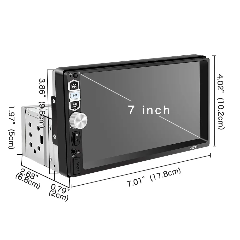 Universal Car Radio Stereo 7inch HD Touch Screen Multimedia Player BT Autoaudio FM Autoaudio FM Receiver Car reversing camera