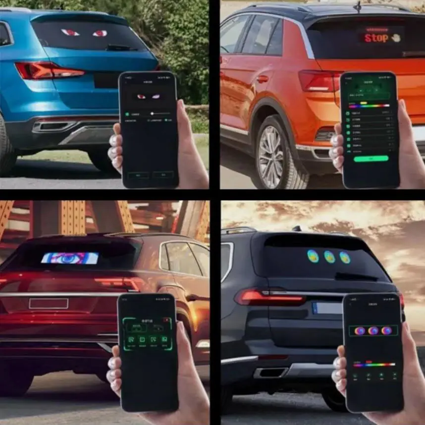 LED Matrix Pixel Panel Light Truck Devil Eye LED Control Scrolling Advertising LED Car Sign Animation Programmable For Car Sho