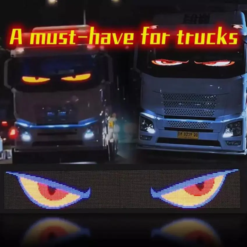 LED Matrix Pixel Panel Light Truck Devil Eye LED Control Scrolling Advertising LED Car Sign Animation Programmable For Car Sho