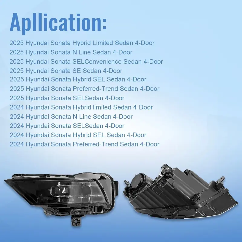 Car Head Light For Hyundai Sonata 2024 2025 2026 Left Right LED Headlight Double Beam Lens 92102-L1740 LED Headlight Assembly
