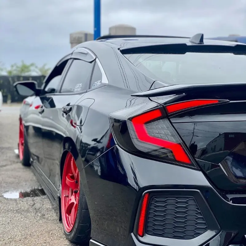 Smoked LED Taillights For Honda Civic Sedan 10Th Gen 2016~2021 DRL Start Up Animation Rear Lamp Assembly (Not For Hatchback)