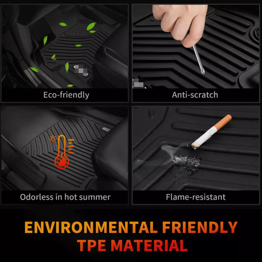 3D TPE Floor Mats 3 Row Liners Set Trunk Cargo Liner For Honda Odyssey 2011~2017 All Weather Protection Floor Liners Trunk Pad
