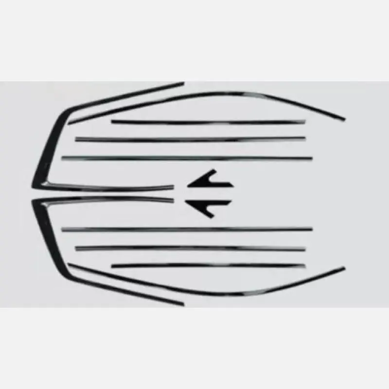 12PCS Black Chrome Window Frame Strip Cover For Cadillac XT6 2020 2021 2022 Exterior Window Molding Strip Sill side Cover Trim
