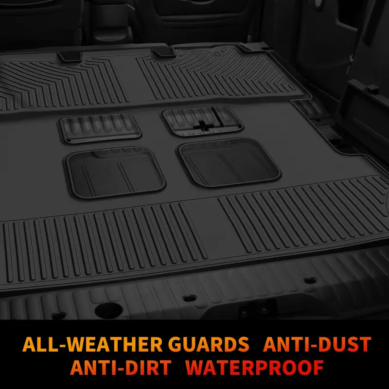 3D TPE Floor Mats 3 Row Liners Set Trunk Cargo Liner For Honda Odyssey 2011~2017 All Weather Protection Floor Liners Trunk Pad