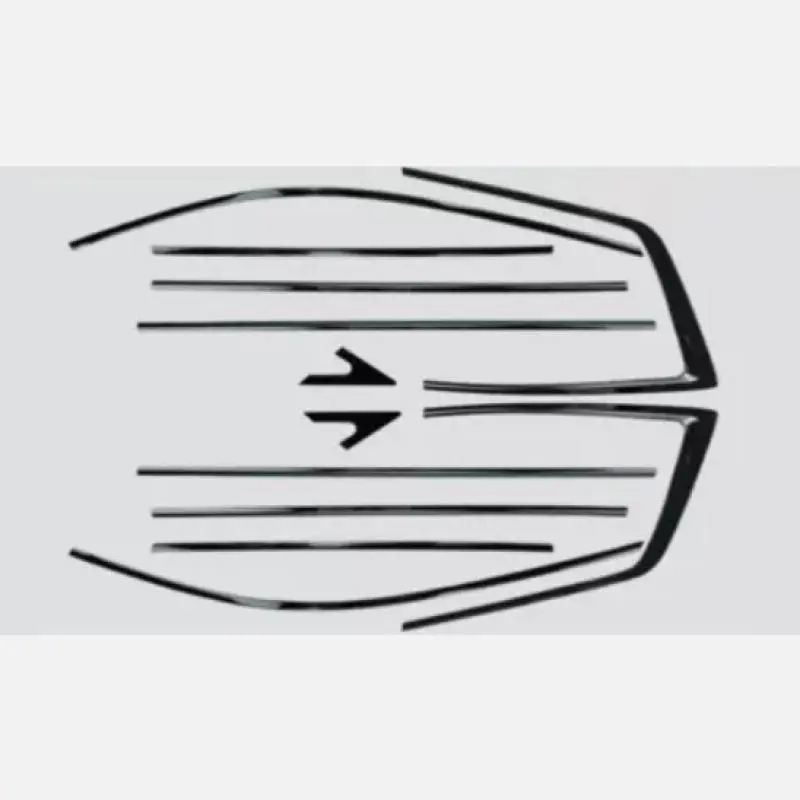 12PCS Black Chrome Window Frame Strip Cover For Cadillac XT6 2020 2021 2022 Exterior Window Molding Strip Sill side Cover Trim