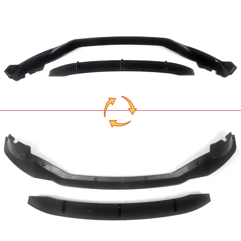 GT Style For BMW X5 G05 M50i xDrive40i M-Sport 2019~2023 Glossy Black Car Front Bumper Lip Splitter Guard Protector Body Kit