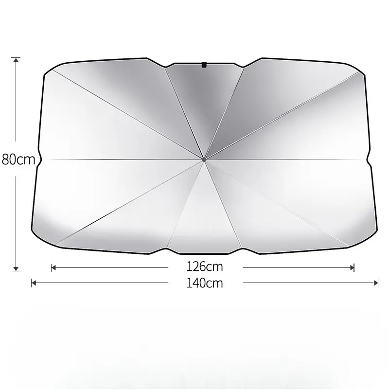Car Windshield SunShades Umbrella Foldable w/ Pull Ring Auto Front Window Cover for UV Ray Block & Sun Heat Car parasol